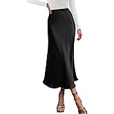 BTFBM 2026 Womens Spring Summer Long Satin Skirt Silk Elegant High Waist Cocktail Party Wedding Flowy A-Line Midi Skirts