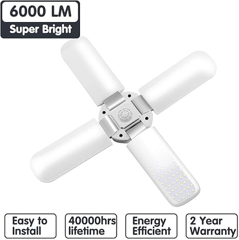 Intpro Led Garage Light Deformable Garage Ceiling Light 60w