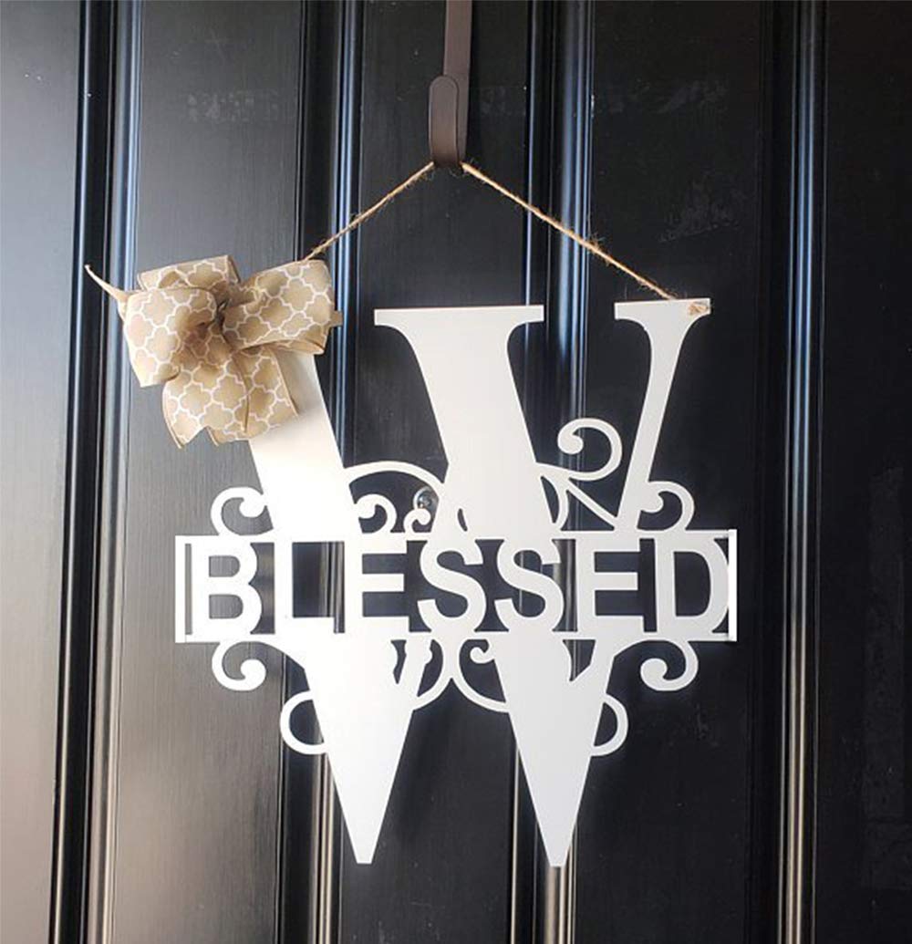 Custom Name Sign Personalized Last Name Door Hanger Initial Wall Art Decor 18 Ga Steel Monogram Letter For Front Door 20x20 Inches Handmade Cjp Org In