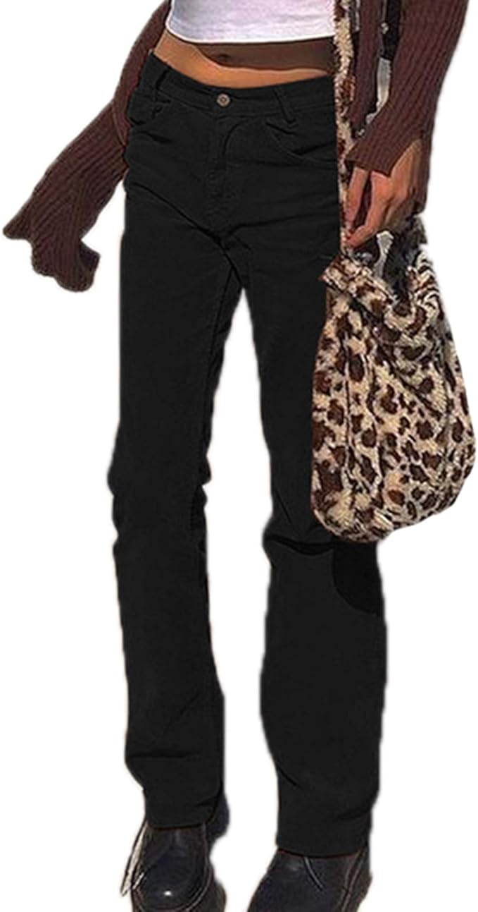 Autumn Corduroy Wide Leg Pants Women Casual Elastic Waist Straight Women Winter Pants Pantalon 