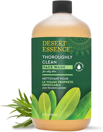 Desert Essence Thoroughly Clean Face Wash 32 fl oz Oily Combo Skin Tea Tree
