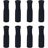 pson 8Pcs Silicone Straw Tips, Food Grade Reusable Anti-Scald/Cold Straw Covers Fit for 8mm Stainless Steel Straws(Black)