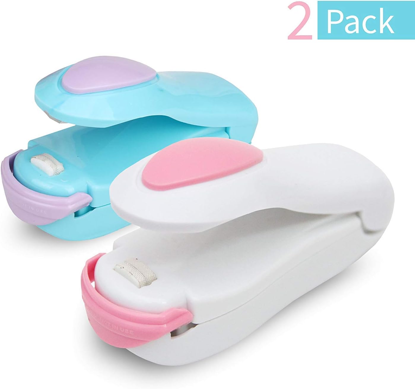 Quality 2-Pcs Mini Portable Handheld Bag Sealer Set By Merkalia – Two Manual Heat Sealers For Food Storage & Snack Bags & Containers – For Plastic & Aluminum Bags – 10 x 4 x 4.5 Cm