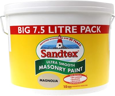 Sandtex Ultra Smooth Masonry Paint 7.5L Magnolia Brand Sandtex