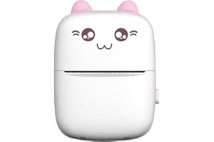KASCLINO Mini Portable Bluetooth Thermal Printer, Wireless Pocket Label Printer Receipt Printer, for Printing Mobile Phone Pictures/Photos/Receipts/Notes/Lists/Label/Memo/QR Codes(Pink Printer)