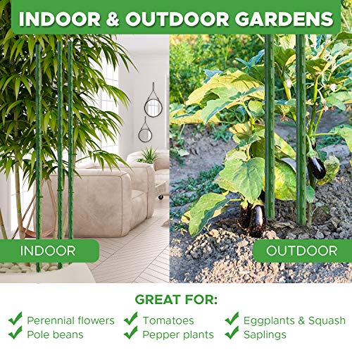 AJ GEAR Plant Stakes 81 Pieces 48 Inch Sturdy Plastic Coated Metal