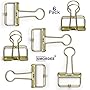 Hollow Wire Binder Clips, Medium Size | Strong Gold Metal Clamp For Art Display, DIY Projects, Home & Office Use | Multipurpose 6-Pack Supply To Organize Your Journals, Work Notes & School Papers
