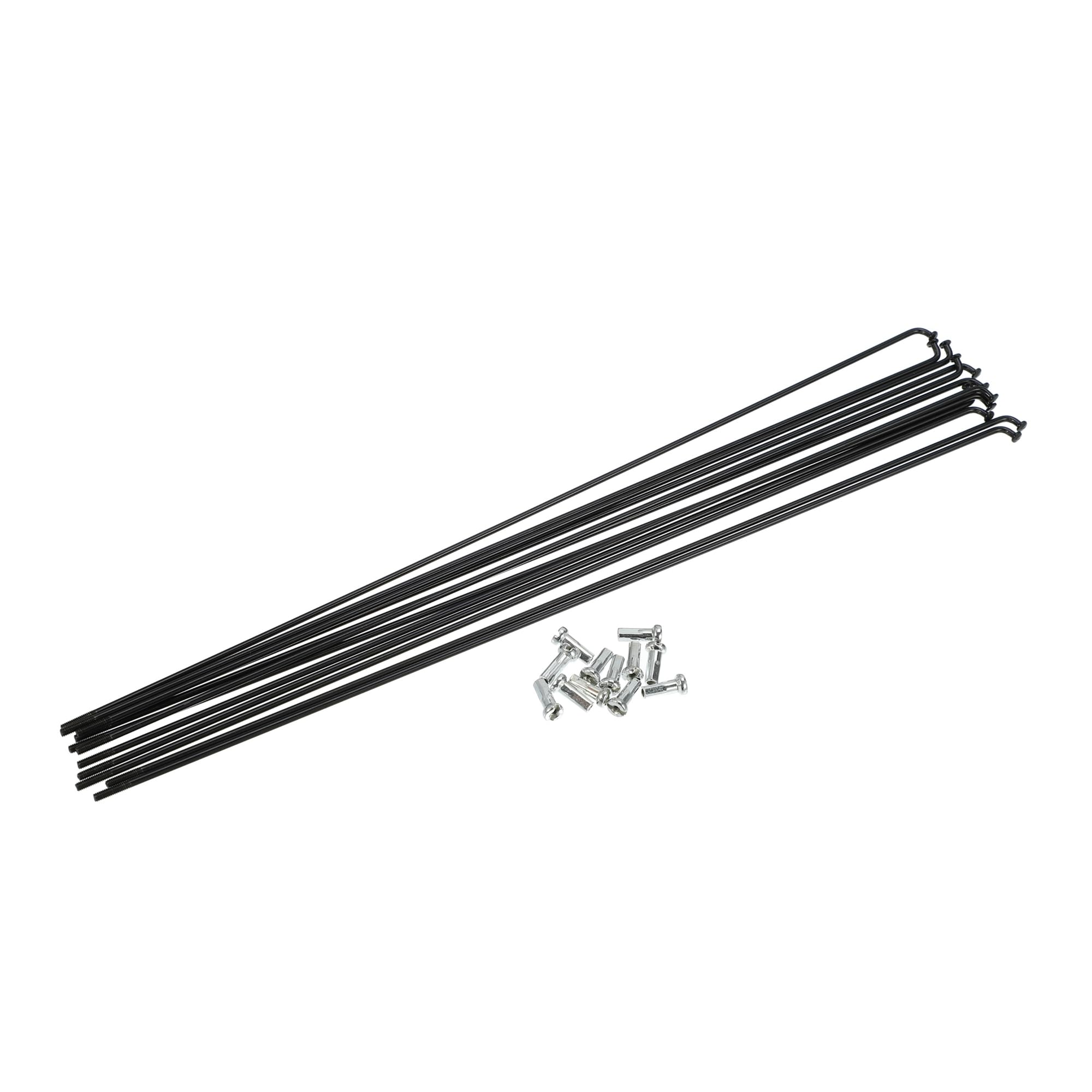 Hihaha 12 Pcs 14G J Bend 286mm Bike Bicycle Spokes with Nipples Black Durable Material