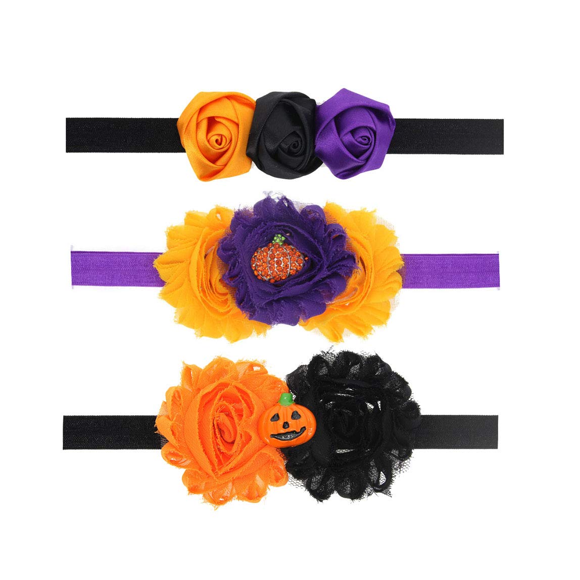 Halloween Flower Hairband with Pumpkin Baby Girls Headband Hair