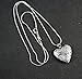 1 Piece Heart Locket Pendant Sterling Silver Plated Necklace Jewelry 24inch