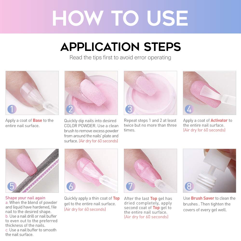 AZUREBEAUTY Nude Gray 8 Colors Dipping Powder Nail Starter Kit Acrylic Dipping Powder System Essential Kit for French Nail Manicure Nail Art Set : Beauty