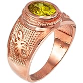 LA BLINGZ 14K Rose Gold Scorpio Zodiac Sign November Birthstone Yellow CZ Ring