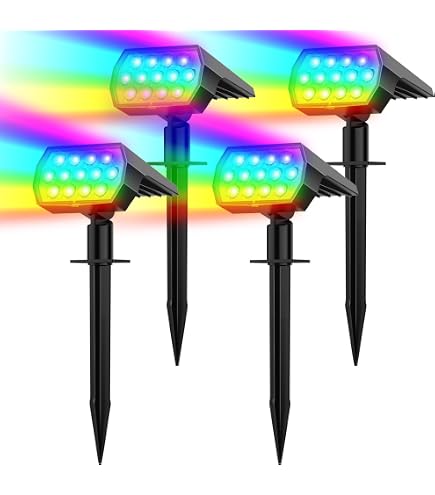 LED Green Spotlight Landscape Lights – 2-Pack, 7W Plug-In, IP66 Waterproof, Adjustable Head – Halloween, Christmas, Garden
