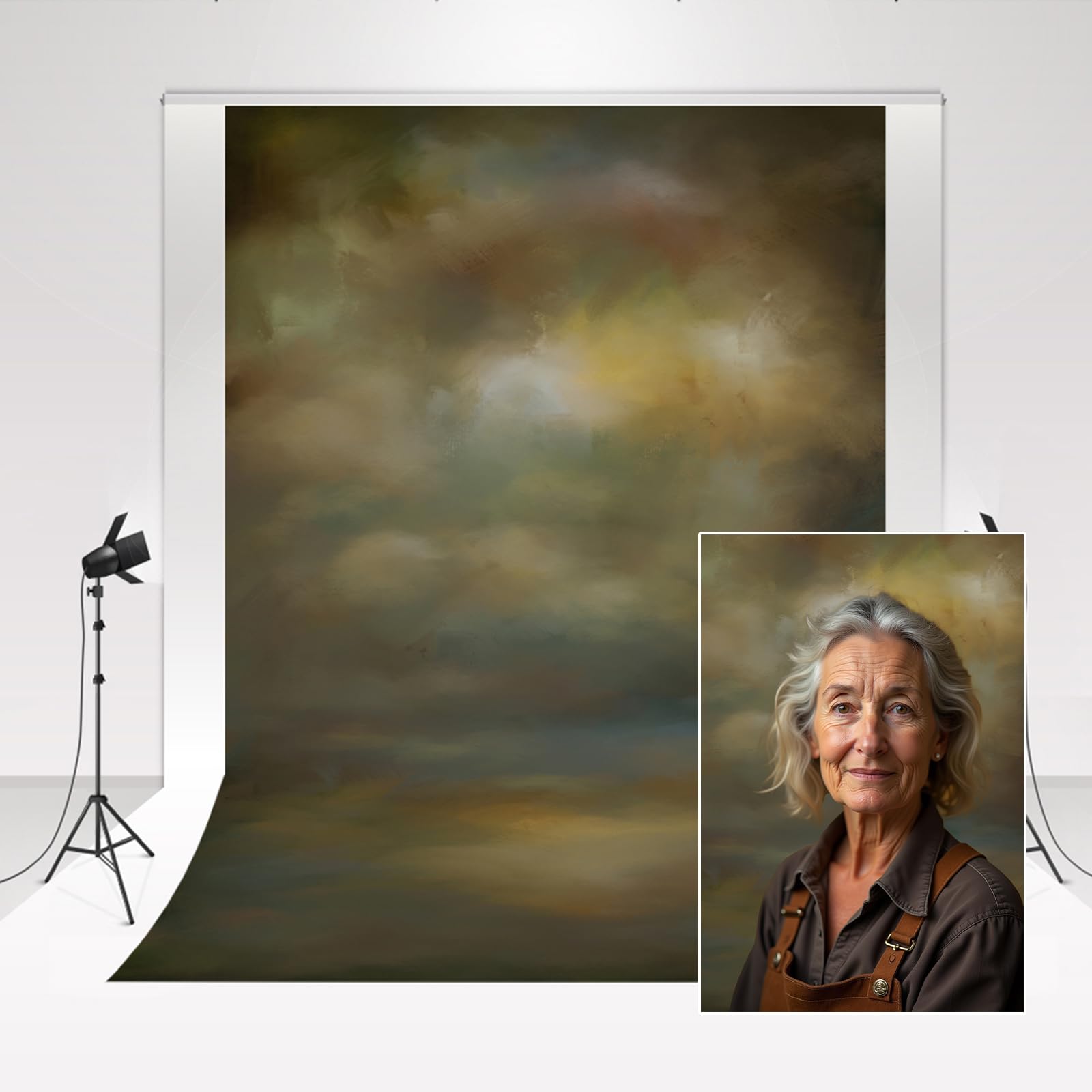 Kate Smoked Yellow Backdrop 2 * 3m/6.5 * 10ft Textured Microfiber Portrait Photography Props Colorful Cloud Photo Booth Backdrop for Family Party New Born Photo Studio Backgrounds