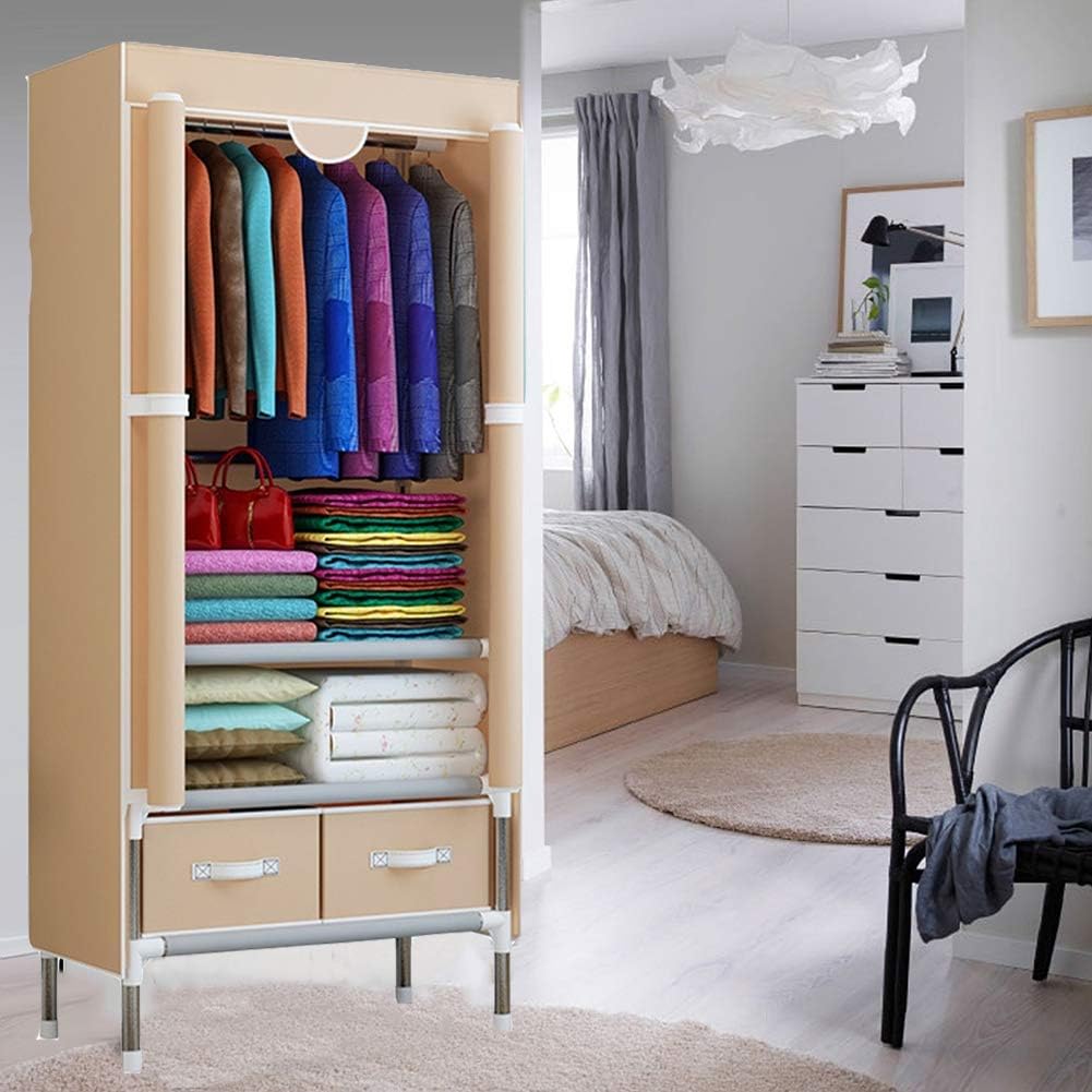 Amazon De Kopasd Kleiderschrank Stoffkleiderschrank Faltschrank Wascheschrank Mit Kleiderstange Mit