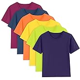 6 Pack Cotton Boys Kids Tshirts Short Sleeve Summer Tops Clothes Tee Shirts for Toddlers(Age 2-14)