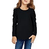 blibean Tween Girls Puff Sleeve Shirts Stylish Fall Tops Size 4-15 Years Old