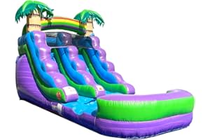 POGO BOUNCE HOUSE Inflatable Water Slide for Kids & Toddlers With Inflatable Pool, Backyard, Park or Commercial Use, Outdoor Water Play, Includes Blower Stakes, Splash Pool & Storage Bag, Large 21' x 9' x 12'
