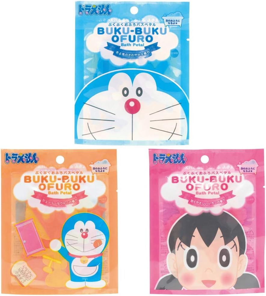 Amazon Co Jp 3種セット ドラえもん 入浴剤 ぶくぶくおふろ バスペタル ドラえもん ひみつ道具 しずかちゃん せっけん りんご いちご の香り Beauty