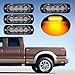 4X Amber Ultra Thin 4-LED Warning Emergency Flashing Strobe Light Bars Surface Mount for Car Van Truck Jeep 4x4 SUV ATV UTV