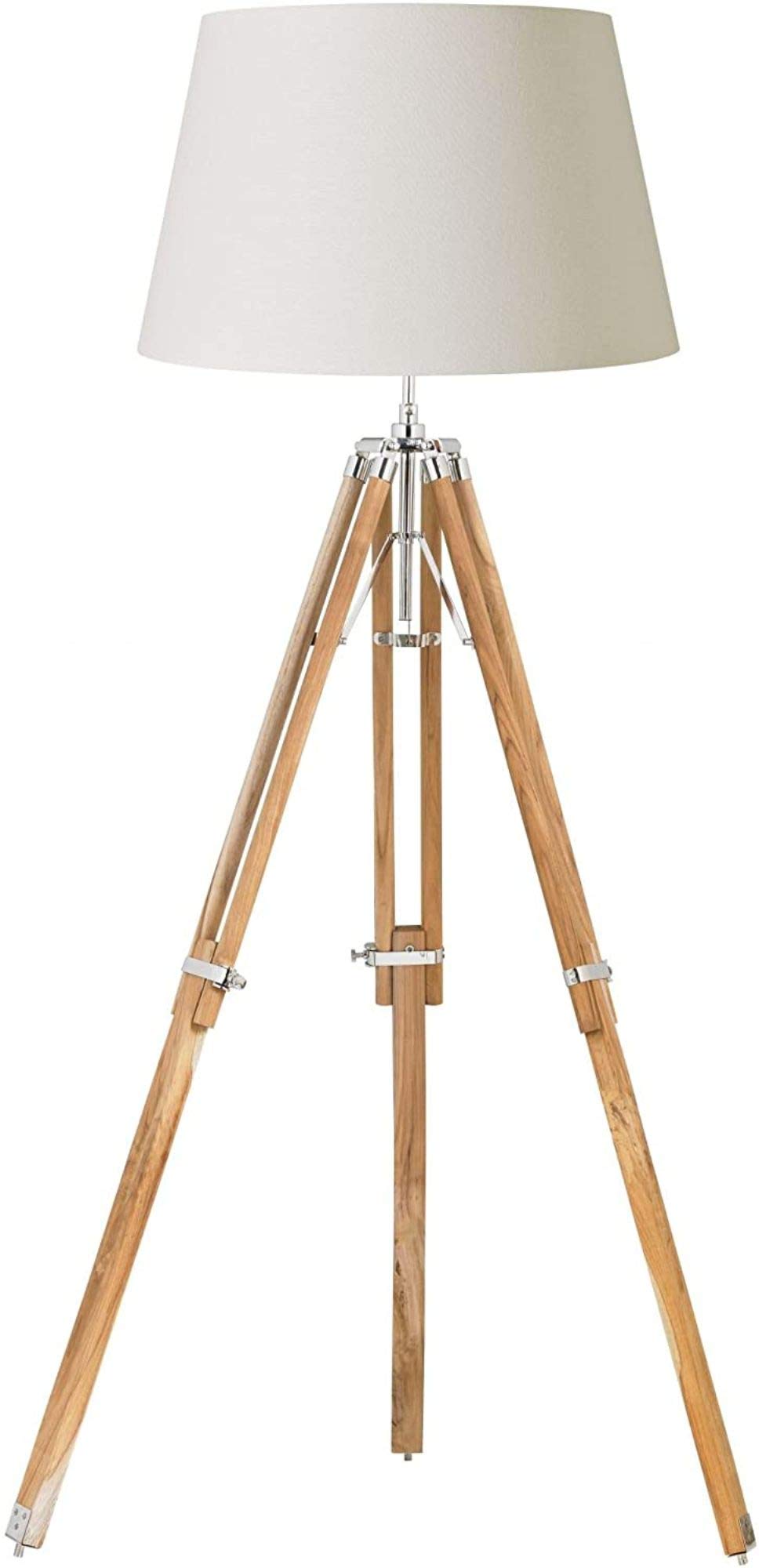 Nautical Replica Hub Tripod Floor Lamp Base Finish: Natural & Chrome (Lamp Shade is not Included)