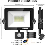 Aomeya 50W LED Flood Light with PIR Motion Sensor IP66 Outdoor Security view 6