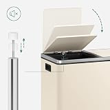 SONGMICS Dual Rubbish Bin 2-Compartment 30 L each with Lids Pedals Cream view 3