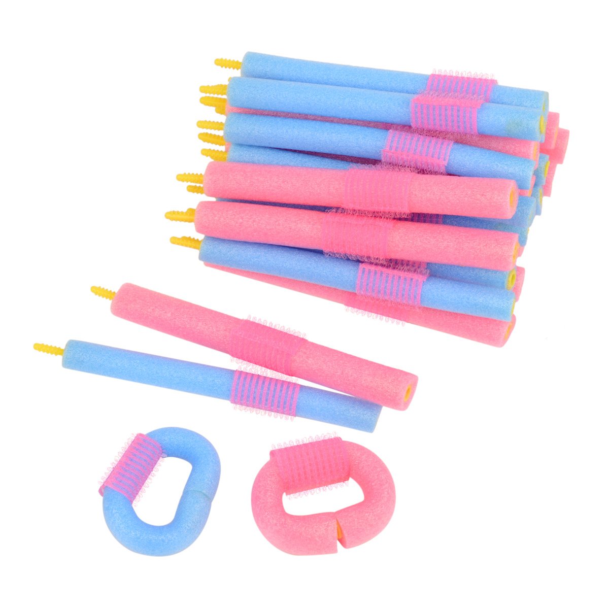 Foam Hair Roller, CkeyiN 24pcs Selfadhesive Flexible Curling Rods No Heat Hair Curlers Soft