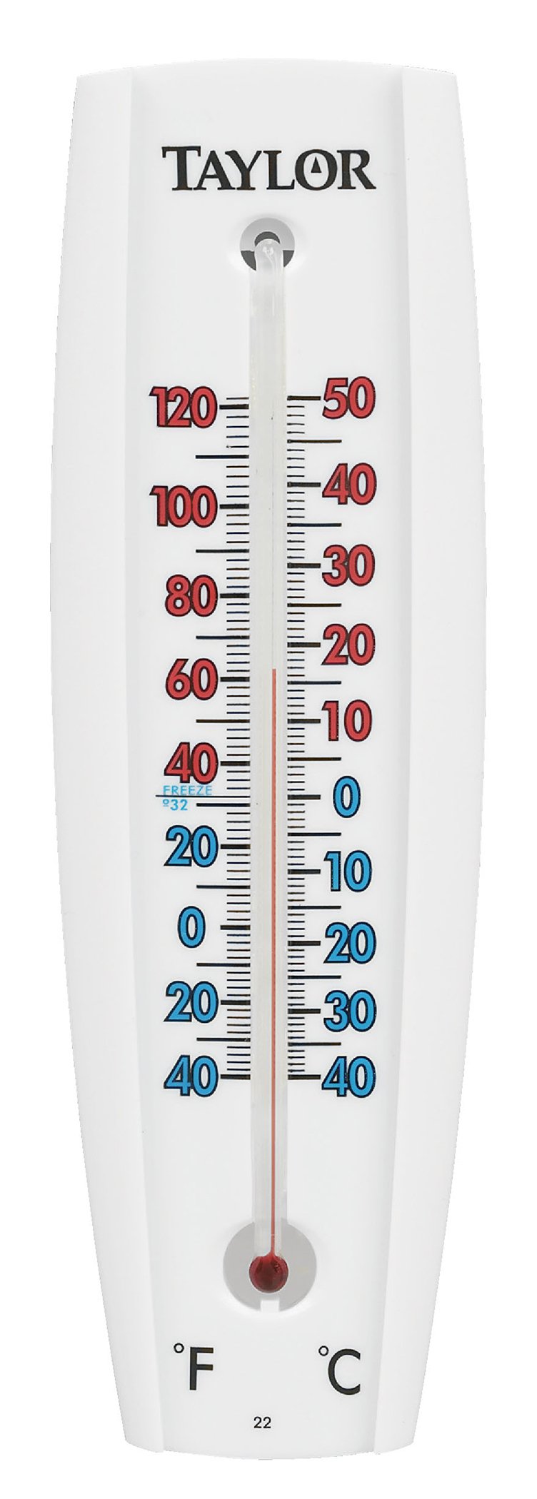 Taylor Precision 5154 Wall Thermometer, White, 7-5/8 in H X 2-3/8 in W