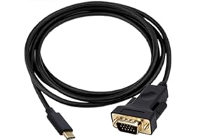 USB-C To VGA,CableDeconn Thunderbolt 3 Type C to VGA Male Converter Adapter Cable 1.8M