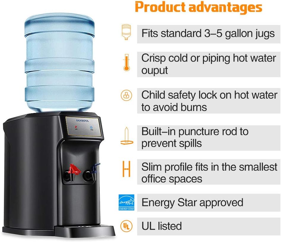 Countertop Water Coolers Dispensers 5 Gallon Water Bottles: Kitchen & Dining