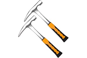 KEILEOHO 2 PCS 32oz Rock Pick, 11.8 inch Geological Hammer With Fiberglass Handle, Masonry Hammer with Pointed Tip for Mining, Geological Prospecting
