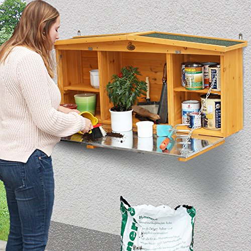 Habau Wandschrank mit Arbeitsplatte, Gelb, 117 x 27 x 50 cm – Bild 5