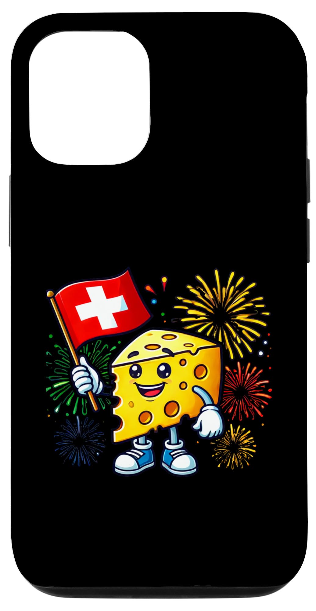 iPhone 14 Funny Swiss Cheese Cartoon August 1 Switzerland National Day Case