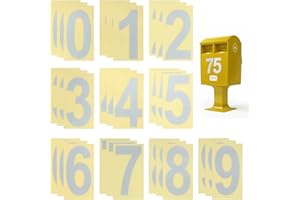 Dokpav 30 Pcs 4 Inch Reflective Number Stickers, 0-9 Mailbox Numbers Stickers, Waterproof Self Adhesive Reflective Numbers fo