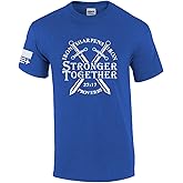 Mens Christian Iron Sharpens Iron Stronger Together Proverbs 27:17 Short Sleeve T-Shirt Graphic Tee