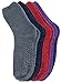 Burklett Adult Women's Thick Warm Indoor Anti-skid Winter Slipper Socks 4 Pairs, Grey, Navy, Burgundy, Dk. Purple, US Women: 6.5 - 9.5