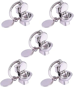 Amazon Com Eoper Key Rings For Men 5 Pieces Creative Toilet Shape Key Holders Rings Chains Modern Keyholders Home Car Key Decorations Pendant Diy Gifts Silver Office Products