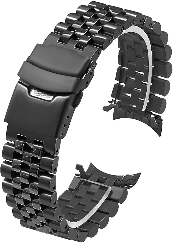 Curved End Stainless Steel Watch Strap for Men Women 20mm 22mm 23mm