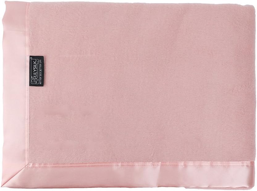pink blanket with silk trim