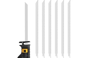 6 Pack Stainless Steel Reciprocating Saw Blades for Frozen Meat Bone Cutting, 12-Inch 6TPI Frozen Food Cutting Saw Blades for