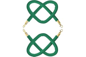 TOPHACKER Velvet Hanging Crowd Control Cord, 2-5 Ft Long VIP Stanchion Rope, Queue Barriers for Hotel Celebration (Green, 0.9m/36inch/3ft)