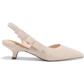 Coutgo Womens Slingback Kitten Heels Pointed Toe D&rsquo;Orsay Bow Dress Shoes | Knitted,Women&rsquo;s Pumps,Low Heels,Work Shoes,Cute,Bussiness Casual,Comfortable,Party,Wedding
