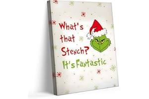 SUNWES Christmas Wall Art Funny Christmas Prints Decor - What's That Stench, It's Fantastic Humorous Canvas Print Xmas Holiday Kids Wall Print Painting Artwork for Living Room, Bathroom, or Bedroom 8x10inch
