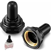 Saillong Toggle Switch Boot, 1/2 Inch Waterproof Rubber Cover, 2 Pack | Brass Hex Threaded Insert, Screw-On Installation, Dustproof Guard for Boats, RVs, Trucks and Off-Road Vehicles