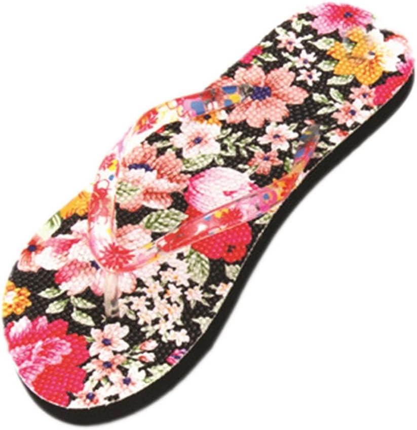 Winhurn Casual Women Colorful Flowers Slippers Home Flip Flops Beach Sandals