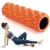 Zmarthumb Foam Roller - 15 inch Deep Tissue Massager for Muscle Massage, Myofascial Trigger Point Release, Exercise, Yoga, Pilates & Stretching(Orange)