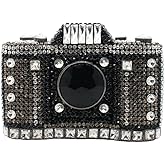 UMREN Novelty Crystal Camera Shaped Clutch Purse for Women Sparkly Rhinestones Evening Clutch Bag Glitter Bridal Prom Handbag