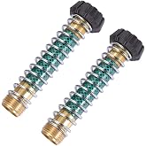 Garden Hose Coiled Spring Protector with Solid Brass Faucet Hoses Coupling Adapter Extension with Comfortable Rubberized Grip 2pcs