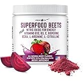 Superfood Beets Powder, 10.59oz 40 Servings - Beetroot Powder Organic Beet Root Blend with Green Tea & Berry Flavor, Non-GMO, Plant-Based Drink Mix